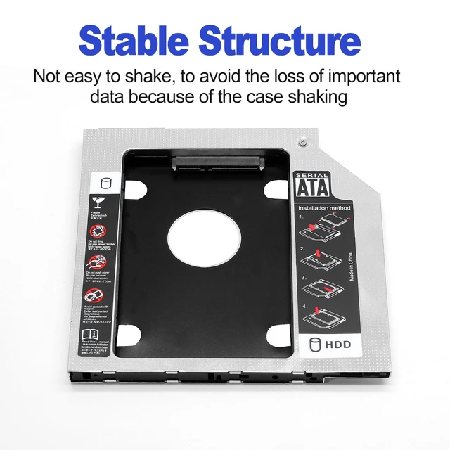 Alt view image 5 of 7 - 9.5mm SATA Hard Drive Caddy, 2nd HDD Adapter Case | 1pc, Universal Compatible with 2.5" SATA Hard Drive