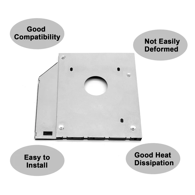 Alt view image 4 of 7 - 9.5mm SATA Hard Drive Caddy, 2nd HDD Adapter Case | 1pc, Universal Compatible with 2.5" SATA Hard Drive