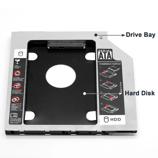 Alt view image 3 of 7 - 9.5mm SATA Hard Drive Caddy, 2nd HDD Adapter Case | 1pc, Universal Compatible with 2.5" SATA Hard Drive