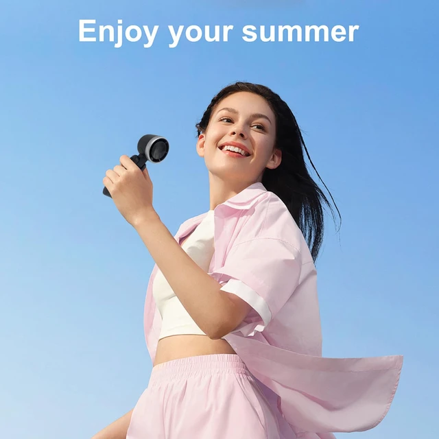 Alt view image 4 of 4 - Portable Handheld Turbo Fan with Digital Display, Up to 12 Working Hours USB Rechargeable 3-in-1 Mini Hand Held Personal Fan for Travel, Makeup, Outdoor, Indoor (Black)