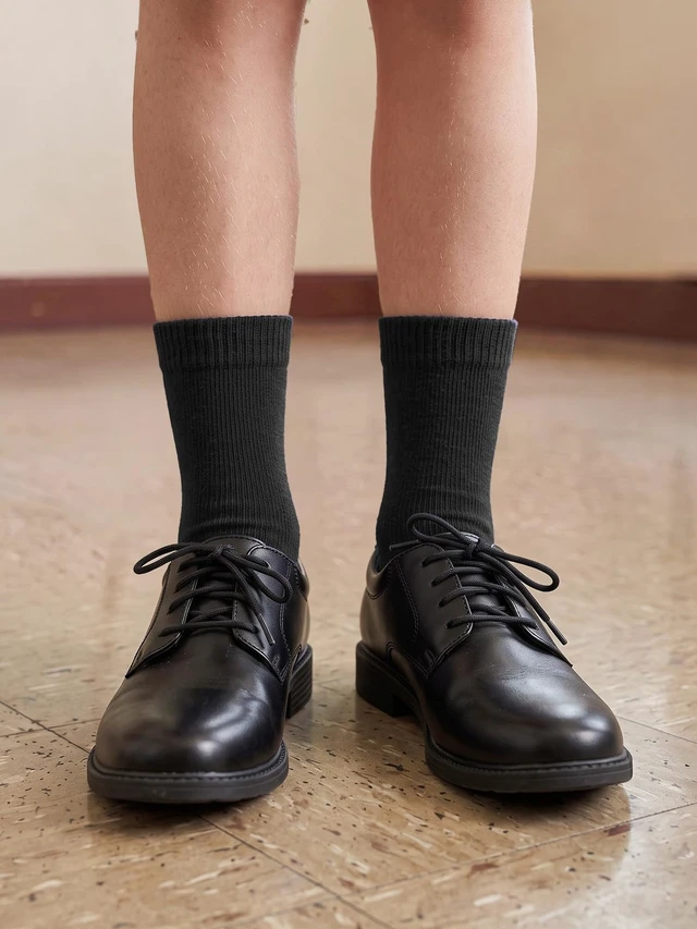 Alt view image 3 of 6 - Unisex Kids Boys Girls Soft Cotton School Socks 8-10Y Black L | Nature, Soft, Breathable, Combed Cotton Oeko-Tex Standard 100 Certified, Seamless Toe, Solid Plain Socks