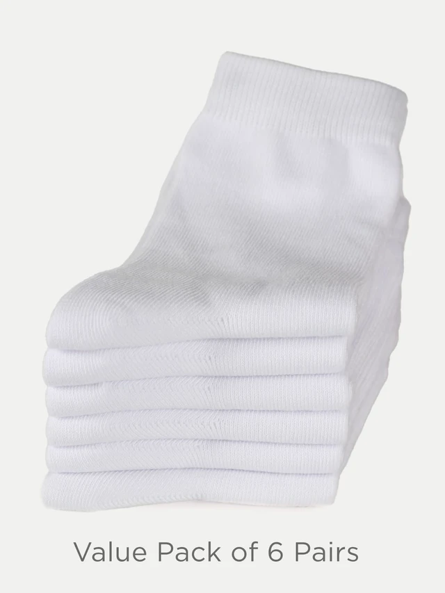 Alt view image 7 of 7 - Unisex Kids Boys Girls Soft Cotton School Socks 8-10Y White L | Nature, Soft, Breathable, Combed Cotton Oeko-Tex Standard 100 Certified, Seamless Toe, Solid Plain Socks