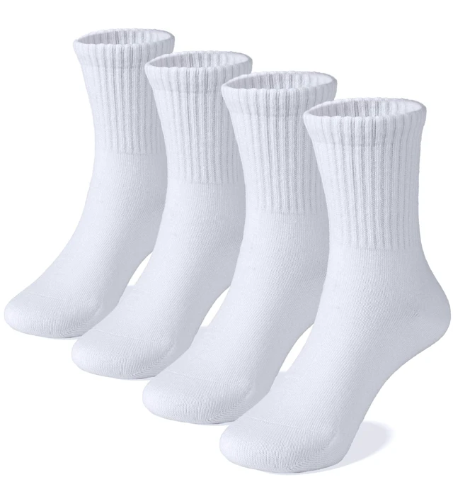 Main image of Unisex School Kids Soft Cotton Athletic Socks 6-8Y White Size M | Nature, Soft, Breathable, Combed Cotton Oeko-Tex Standard 100 Certified, Seamless Toe, High Ribbed Top Style