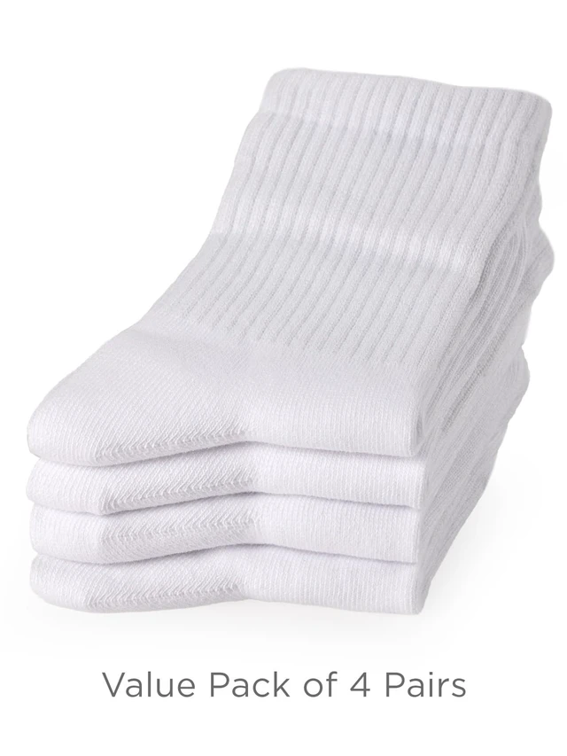 Alt view image 5 of 7 - Unisex School Kids Soft Cotton Athletic Socks 6-8Y White Size M | Nature, Soft, Breathable, Combed Cotton Oeko-Tex Standard 100 Certified, Seamless Toe, High Ribbed Top Style