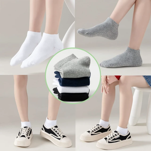 Alt view image 2 of 7 - Boys Seamless Socks Low Cut Cotton Socks Kids Athletic School Uniform Sock | Combed Cotton,Mesh Design,Seamless Toe,Reinforced Heel,Stay-Up Fit,Fade & Pill Resistant,Durable,Low Cut Ankle Socks