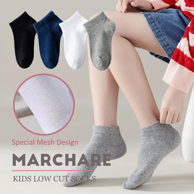 Alt view image 3 of 7 - Boys Seamless Socks Low Cut Cotton Socks Kids Athletic School Uniform Sock | Combed Cotton,Mesh Design,Seamless Toe,Reinforced Heel,Stay-Up Fit,Fade & Pill Resistant,Durable,Low Cut Ankle Socks
