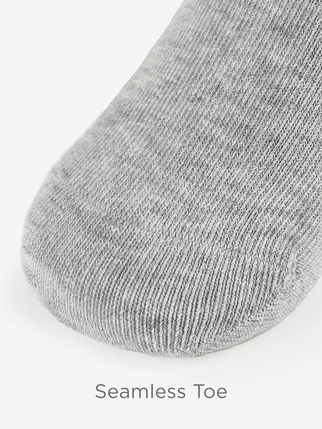 Alt view image 6 of 6 - Unisex Kids Boys Girls Soft Cotton School Socks 8-10Y Lt Gray L | Nature, Soft, Breathable, Combed Cotton Oeko-Tex Standard 100 Certified, Seamless Toe, Solid Plain Socks