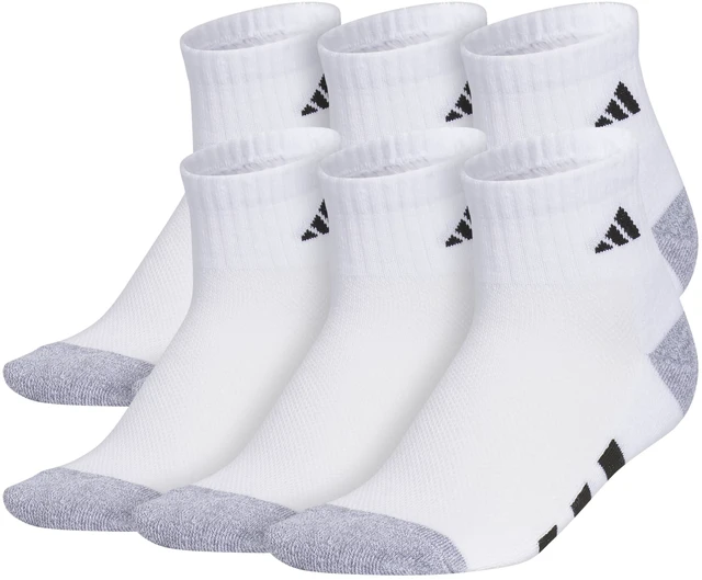 Main image of Kids Athletic Cushioned Quarter Ankle Socks 6 Pairs | Boys & Girls, 6-Pack, Targeted Cushioning, Arch Support, Breathable Moisture-Wicking, Size Callout On Sole, All-Day Comfort