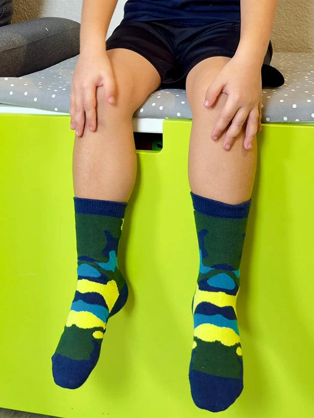 Alt view image 5 of 5 - Kids Boys Crew Dress Socks Colorful Design 8-10 Years Camo L | Nature, Soft, Breathable, Combed Cotton Oeko-Tex Standard 100 Certified, Seamless Toe, 5 pack