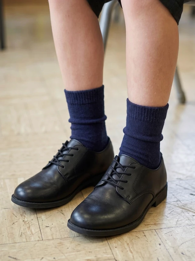 Alt view image 3 of 6 - Unisex Kids Boys Girls Soft Cotton School Socks 4-6Y Navy S | Nature, Soft, Breathable, Combed Cotton Oeko-Tex Standard 100 Certified, Seamless Toe, Solid Plain Socks