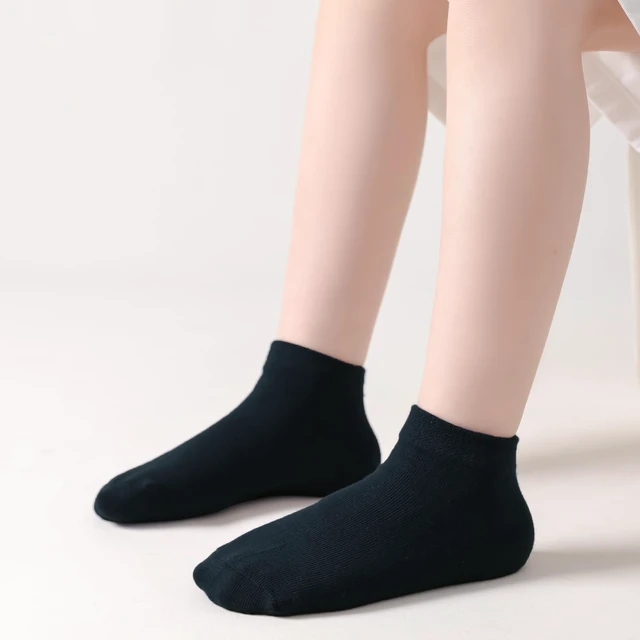 Alt view image 3 of 4 - Kids Ankle Socks Seamless Soft Cotton Low Cut Socks for Boys Girls 10 Pairs | Breathable flat-toe seam kids sport athletic socks for sneakers & school uniforms