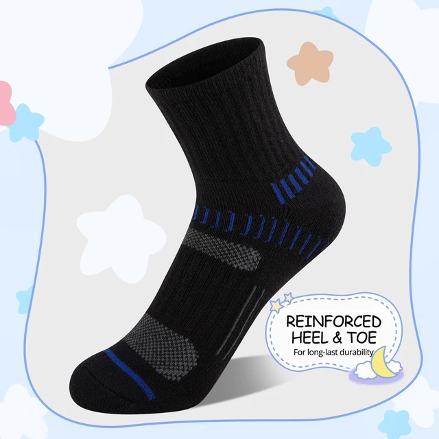 Alt view image 4 of 7 - Boys Socks Quarter Athletic Ankle Cotton Sports Socks For Kids 8-10 4-6 6-8 Years Old With Cushioned Sole 6 Pairs
