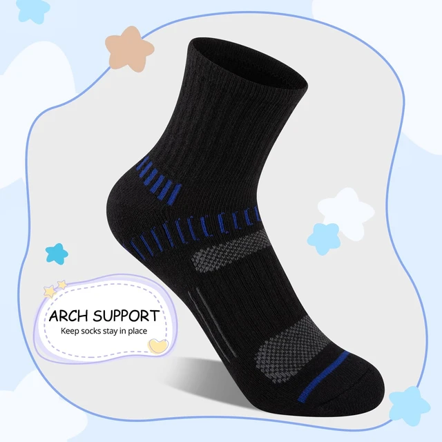 Alt view image 5 of 7 - Boys Socks Quarter Athletic Ankle Cotton Sports Socks For Kids 8-10 4-6 6-8 Years Old With Cushioned Sole 6 Pairs