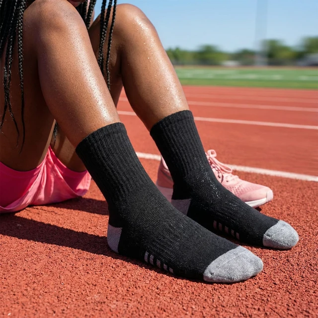 Alt view image 5 of 6 - 20 Pairs Crew Athletic Socks for Kids Breathable Cushion Crew Socks for Kids Sport Running Traveling (US, Alpha, One Size, Regular, 20 Pairs 9-12Y 3 Colors(Style A))