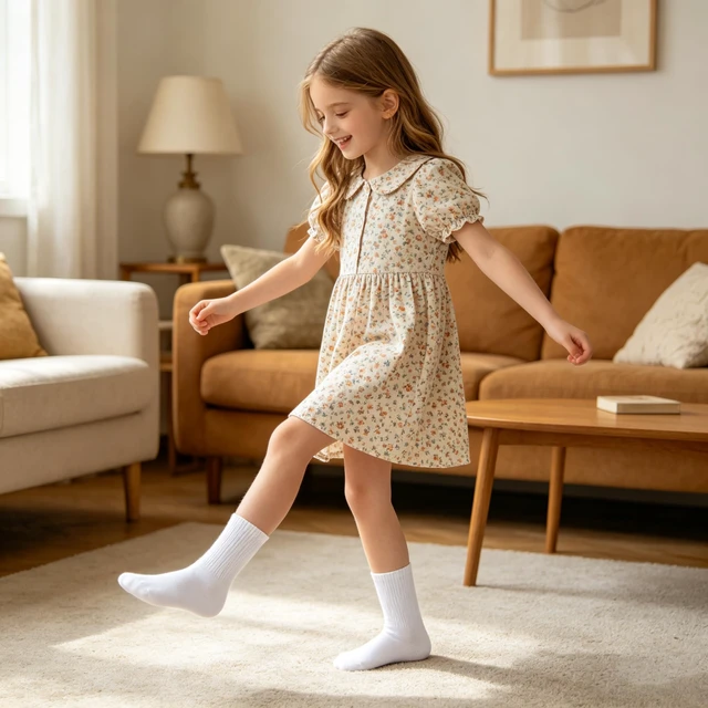 Alt view image 3 of 6 - Kids Athletic Socks, 6 Pairs Boys Girls White Cotton Crew Sock | Running School Uniform Socks for 6-8 8-10 10-12 Years Old Boys Girls, Soft and Breathable, Elastic Stretch, Smooth Toe