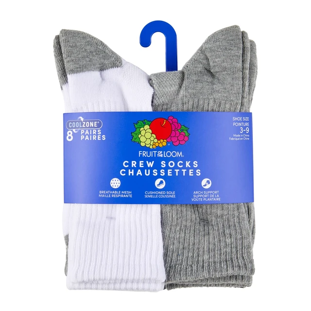 Alt view image 3 of 4 - Boys' Coolzone Socks, Crew - 8 Pack - Assorted | MultiPack Cooling Comfort With Flexible Stretch, Supportive Cushioning, And Durable Design For Sports And Everyday Activities