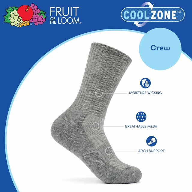 Alt view image 4 of 4 - Boys' Coolzone Socks, Crew - 8 Pack - Assorted | MultiPack Cooling Comfort With Flexible Stretch, Supportive Cushioning, And Durable Design For Sports And Everyday Activities