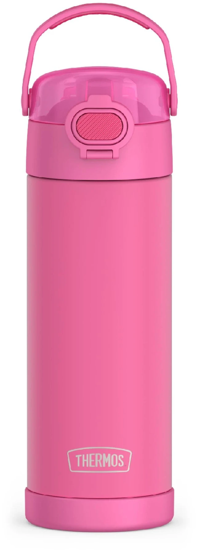 Main image of FUNTAINER Water Bottle with Spout, 16oz, Neon Pink | Kids Stainless Steel Insulated Water Bottle, Keeps Drinks Cold Longer for School & Play, BPA-Free