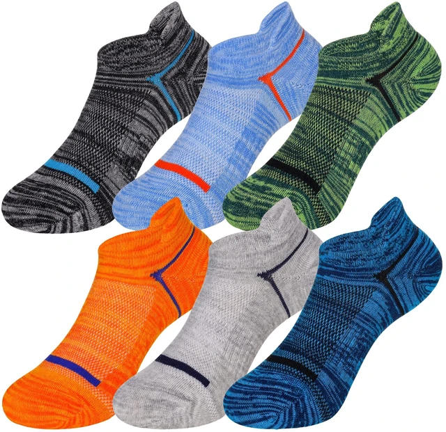 Main image of Kids Boys Ankle Socks Low Cut Athletic Cotton Sport Socks For Little Boys 6 Pairs (Multi Color, 6-8 Years)
