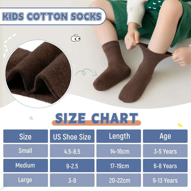 Alt view image 5 of 6 - Kids Crew Cotton School Socks Youth Cute Casual Breathable Little Girls Boys Dress Socks 6 Pairs (Black/Blue, 9-13 Years)