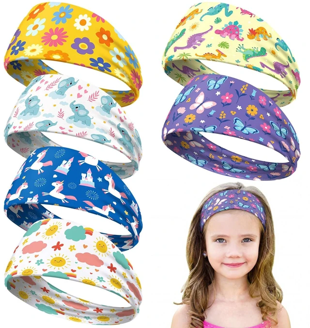 Main image of 6 Pcs Funny Cute Headbands for Girls Elastic Non Slip | Soft Adjustable Headband for Toddler Kids Girls, Comfortable Wear, Hair Accessories for Daily Wear and Party Supplies