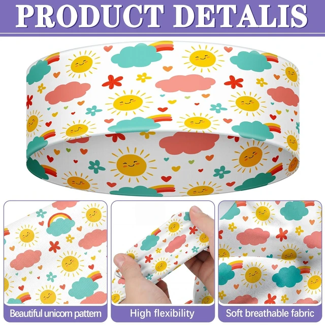 Alt view image 3 of 7 - 6 Pcs Funny Cute Headbands for Girls Elastic Non Slip | Soft Adjustable Headband for Toddler Kids Girls, Comfortable Wear, Hair Accessories for Daily Wear and Party Supplies
