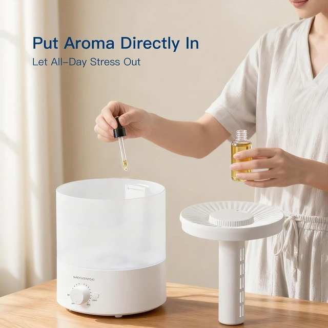Alt view image 2 of 7 - 1.5L Cool Mist Humidifier, 24dB Quiet, Adjustable Mist | 7-Color Light, Frosted Visible Tank, Adjustable Mist Levels, Detachable Design, Easy Cleaning & Top Fill