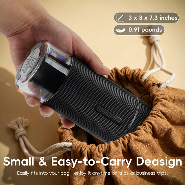 Alt view image 7 of 7 - Portable Small Humidifiers for Travel, Mini Air Ultrasonic Humidifier with Filter Element - Cool Mist, Whisper Quiet, Nightlight, 350ML Tank, Car Modes, Perfect for Baby, Bedroom, Hotel, Desk, Plants