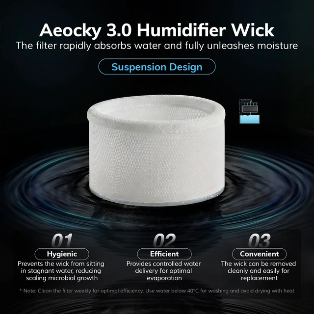 Alt view image 2 of 4 - Humidifier Filters for Aeocky Humidifier Model:Doravap-001 | Replacement Evaporative Humidifier Wick Compatible With DoraVap-001,1-Pack