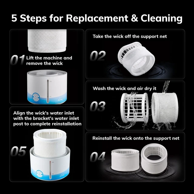 Alt view image 4 of 4 - Humidifier Filters for Aeocky Humidifier Model:Doravap-001 | Replacement Evaporative Humidifier Wick Compatible With DoraVap-001,1-Pack