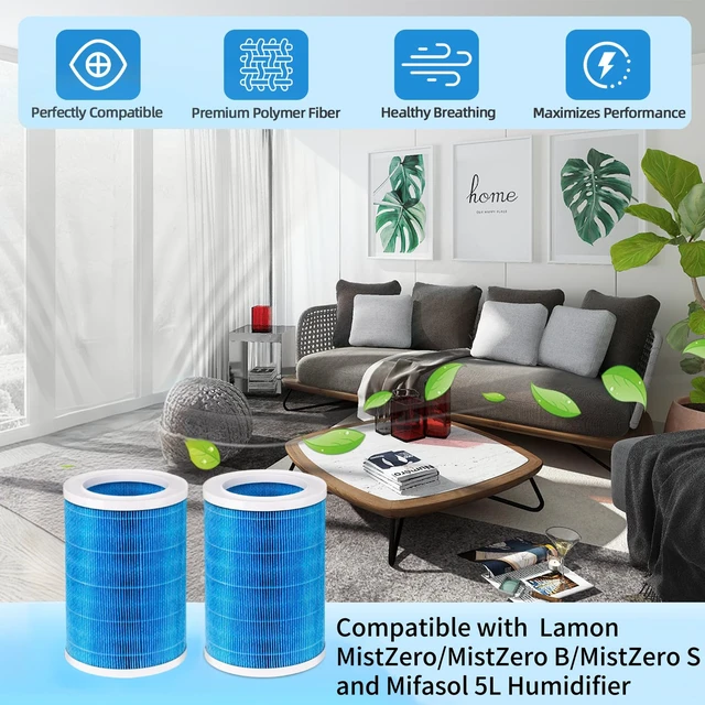 Alt view image 2 of 6 - Humidifier Replacement Filter Compatible with Lamon MistZero/MistZero B/MistZero S and Compatible with Mifasol 5L Evaporative Humidifier, Evaporative Washable Humidification Filter,2-Pack
