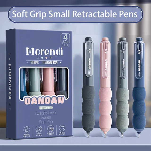 Alt view image 3 of 7 - 4 Pcs Cute Gel Pens Retractable Pens Morandi Soft Grip Pen 0.5mm Black Ink Smooth Writing Pen for Women Girls Boy Men Office School Supplies, 4Pcs Morandi