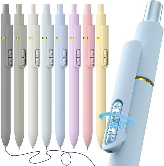 Main image of 8 Pcs Gel Pens - 0.7mm Fine Point Quick-Dry Blue Ink Fidget Pens | Smooth Writing Pens, No Bleed,No Smear, Note Taking Journaling, School Office Supplies for Men & Women (Morandi 8Pcs)