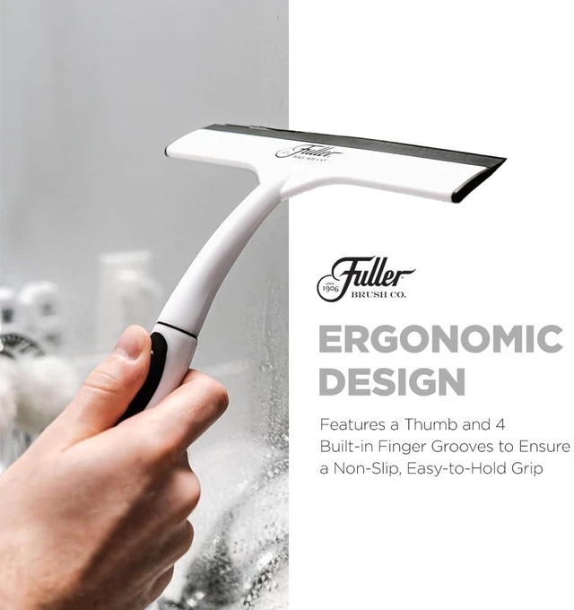 Alt view image 4 of 7 - Easy Grip Handheld Squeegee - for Shower Walls, Doors, Tub Surfaces, Windows, Mirrors & Vehicle Windshields - ThermoPlastic Rubber Blade - Comfort Grip Handle with Built-in Finger Groove