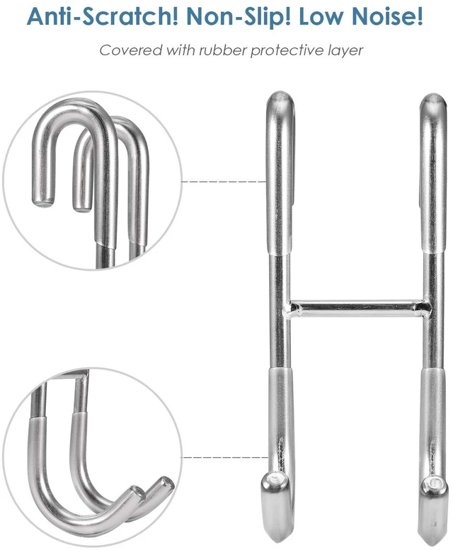 Alt view image 2 of 7 - 12-Inch Shower Squeegee Set, Includes Shower Door Hook and Adhesive Hook, Squeegee for Shower Doors, Mirror and Window, Silver