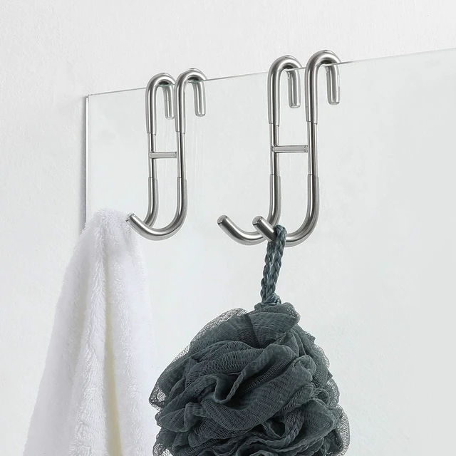 Alt view image 7 of 7 - 12-Inch Shower Squeegee Set, Includes Shower Door Hook and Adhesive Hook, Squeegee for Shower Doors, Mirror and Window, Silver