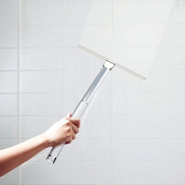 Alt view image 4 of 5 - Products 17900 Extendable Squeegee for Showers Silver Chrome | Aluminum, Rust-Proof, Multi-Purpose, Extends to 18", Storage Hook, Rubber Blade