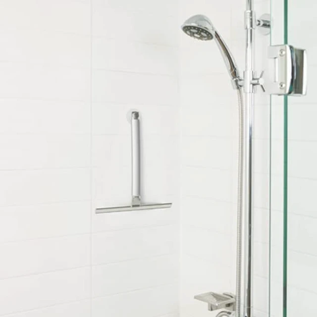 Alt view image 5 of 5 - Products 17900 Extendable Squeegee for Showers Silver Chrome | Aluminum, Rust-Proof, Multi-Purpose, Extends to 18", Storage Hook, Rubber Blade