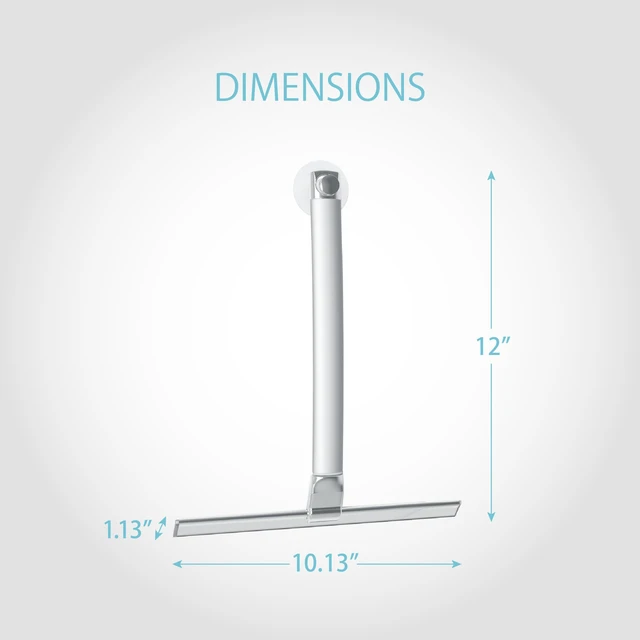 Alt view image 3 of 5 - Products 17900 Extendable Squeegee for Showers Silver Chrome | Aluminum, Rust-Proof, Multi-Purpose, Extends to 18", Storage Hook, Rubber Blade