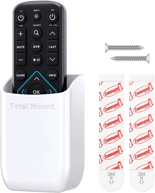 Main image of Drop-Free Remote Holder Removable Adhesive Strips White | Designed in the USA Simply Put the Remote In No Tricky Magnet Alignment Needed