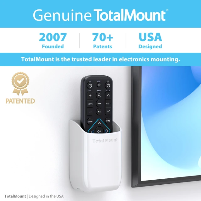 Alt view image 5 of 7 - Drop-Free Remote Holder Removable Adhesive Strips White | Designed in the USA Simply Put the Remote In No Tricky Magnet Alignment Needed