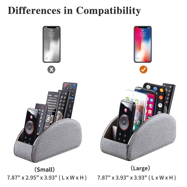 Alt view image 3 of 7 - Pu Leather TV Remote Control Holder with 5 Compartments,Remote Caddy/Tray | Bedside Table Desk Storage Box/Organizer for Pen,DVD,Blu-Ray,Media Player,Heater Controller,Cosmetics,Glasses