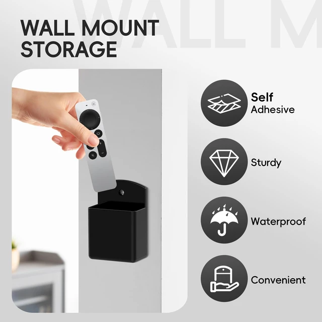 Alt view image 4 of 7 - 2-Pack Remote Control Holder, Adhesive Wall-Mount Remote Holder, Black | TV controller organizer doubles as a wall pen holder for desk accessories and small-item storage at home, office, or school.