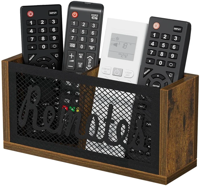 Main image of Remote Control Holder,2-Slot TV Remote Caddy,Wall Mount and Tabletop | Remote Box,Remote Organizer,Remote Storage,Holds 3-4 Remotes,Bed Remote Holder for Living Room,Sofas,Side Tables,Bedside,Desk