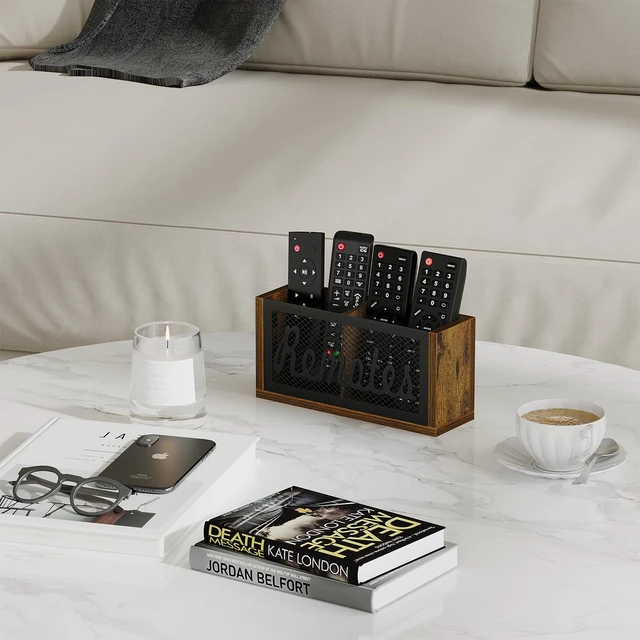 Alt view image 4 of 7 - Remote Control Holder,2-Slot TV Remote Caddy,Wall Mount and Tabletop | Remote Box,Remote Organizer,Remote Storage,Holds 3-4 Remotes,Bed Remote Holder for Living Room,Sofas,Side Tables,Bedside,Desk