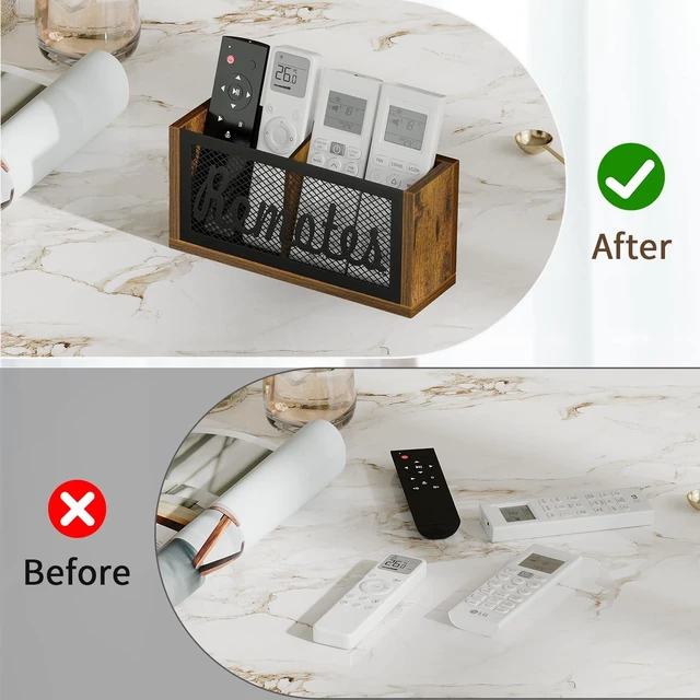 Alt view image 6 of 7 - Remote Control Holder,2-Slot TV Remote Caddy,Wall Mount and Tabletop | Remote Box,Remote Organizer,Remote Storage,Holds 3-4 Remotes,Bed Remote Holder for Living Room,Sofas,Side Tables,Bedside,Desk