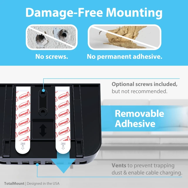 Alt view image 4 of 7 - Drop-Free Remote Holder Removable Adhesive Strips L Black | Designed in the USA Simply Put the Remotes In No Tricky Magnet Alignment Needed (Holds 2 or 3 Remote Controls)