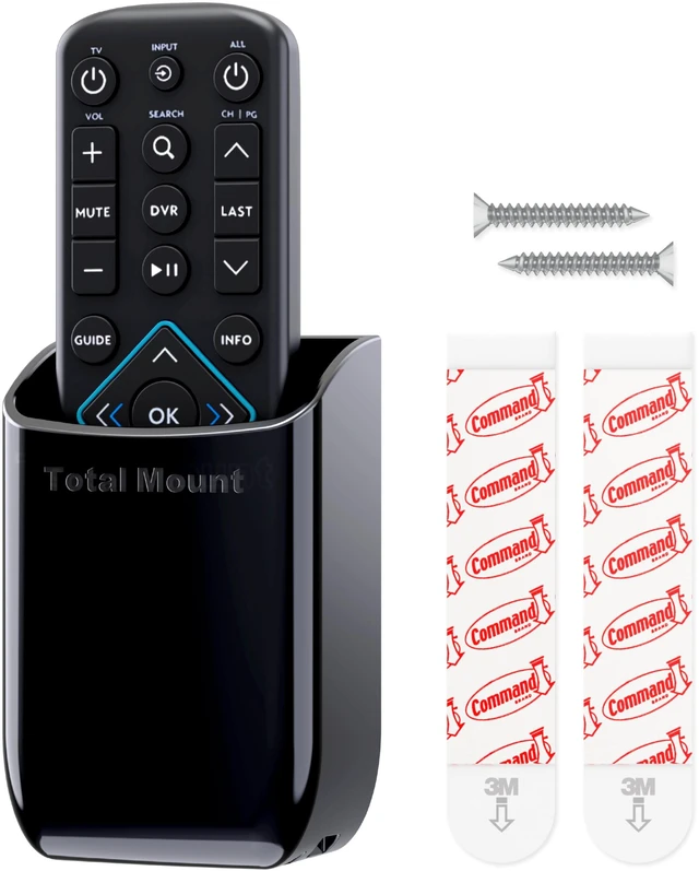 Main image of Drop-Free Remote Holder Removable Adhesive Strips Black | Designed in the USA Simply Put the Remote In No Tricky Magnet Alignment Needed