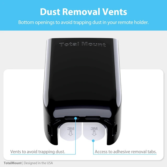 Alt view image 7 of 7 - Drop-Free Remote Holder Removable Adhesive Strips Black | Designed in the USA Simply Put the Remote In No Tricky Magnet Alignment Needed