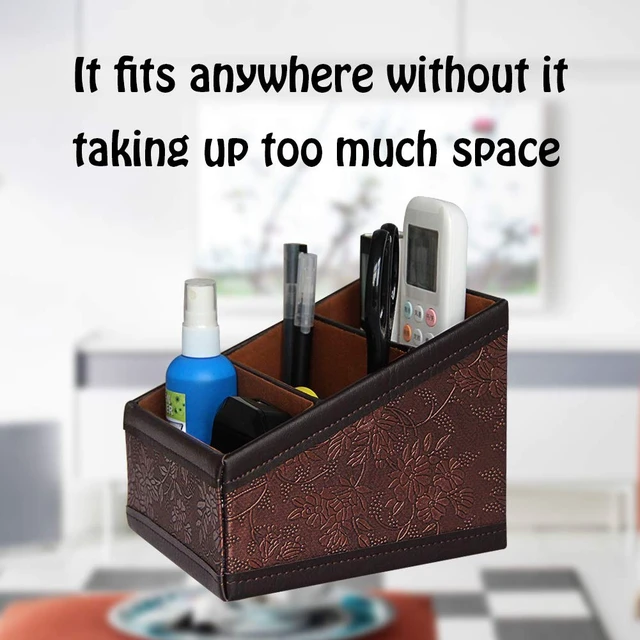 Alt view image 6 of 6 - PU Leather Remote Control Holder Storage Container for TV Remote Phone Caddy Eyeglasses